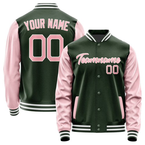 Custom Dark Green Light Pink Jacket JA0606210618B21821