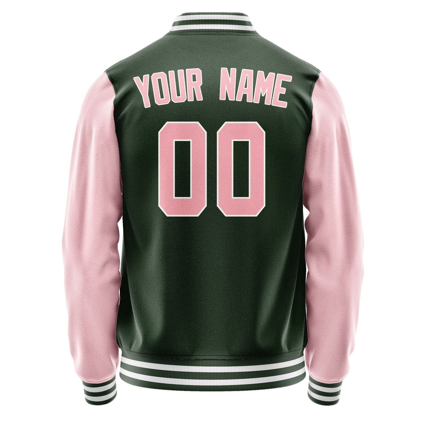 Custom Dark Green Light Pink Jacket JA0606210618B31821