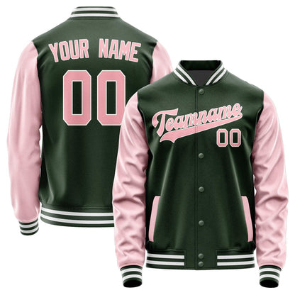 Custom Dark Green Light Pink Jacket JA0606210618B31821