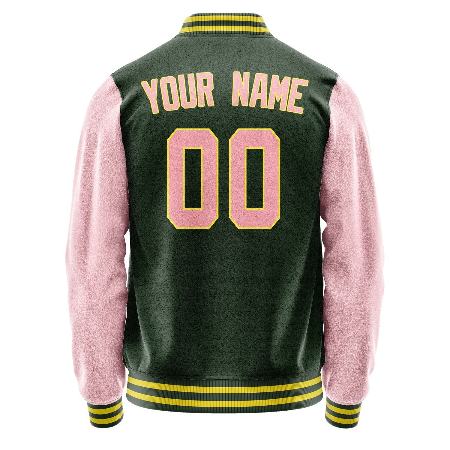 Custom Dark Green Light Pink Jacket JA0606210626B32621