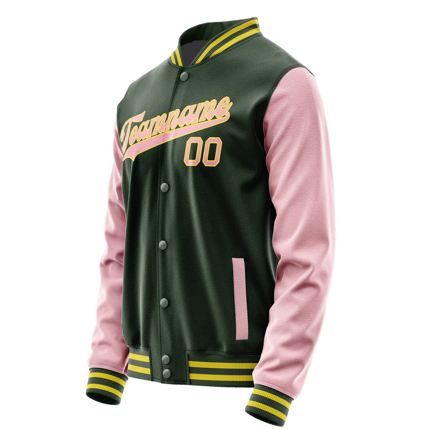 Custom Dark Green Light Pink Jacket JA0606210626B32621