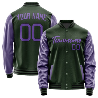 Custom Dark Green Light Purple Jacket JA0606230617B21723
