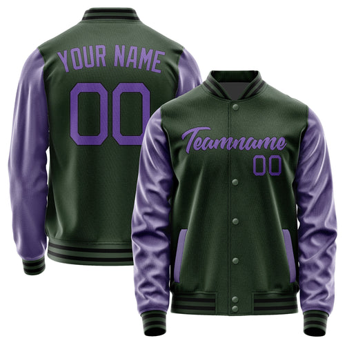 Custom Dark Green Light Purple Jacket JA0606230617B21723