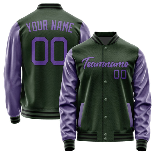 Custom Dark Green Light Purple Jacket JA0606230617B21723