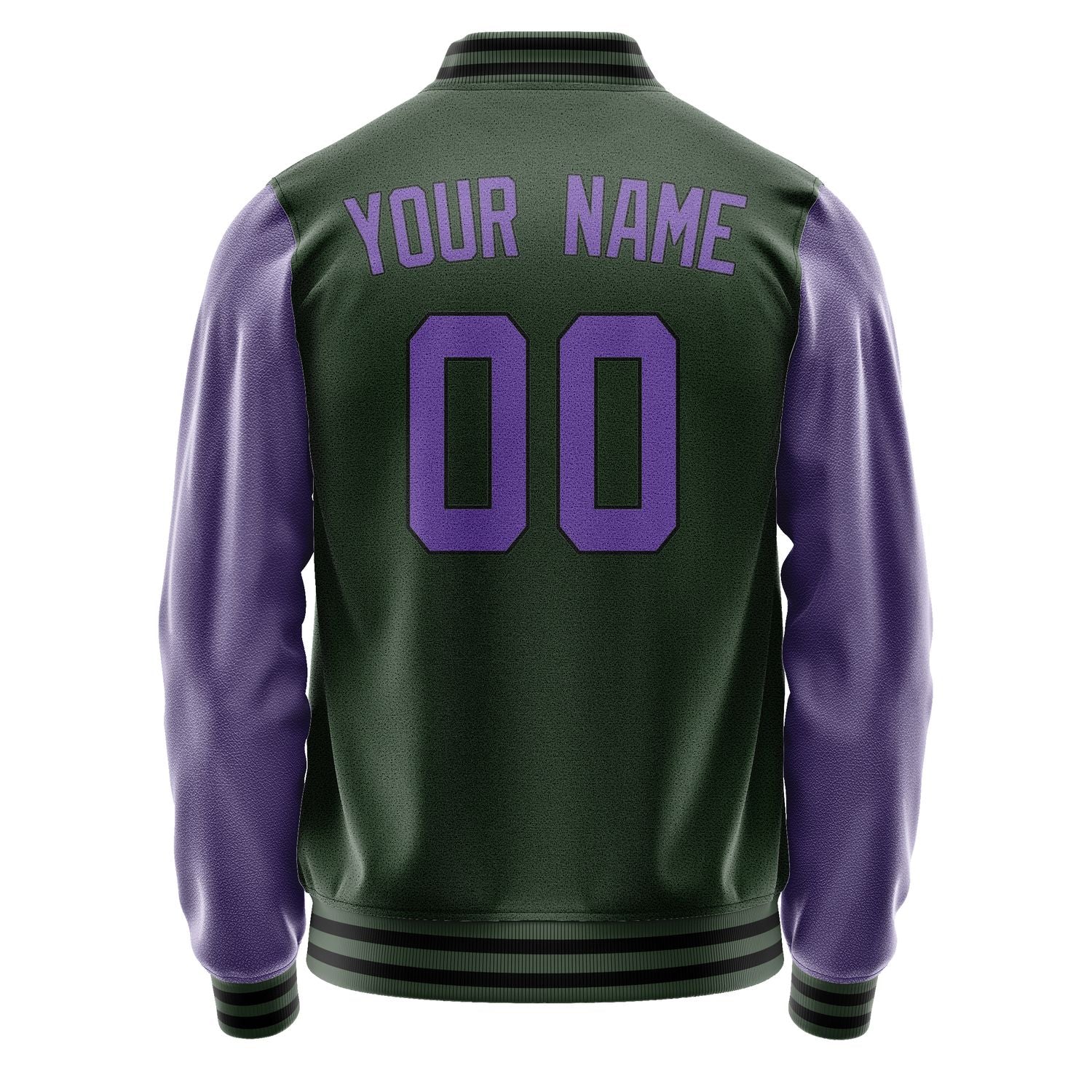 Custom Dark Green Light Purple Jacket JA0606230617B31723