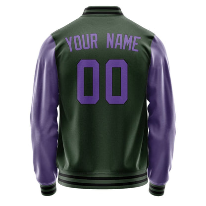 Custom Dark Green Light Purple Jacket JA0606230617B31723
