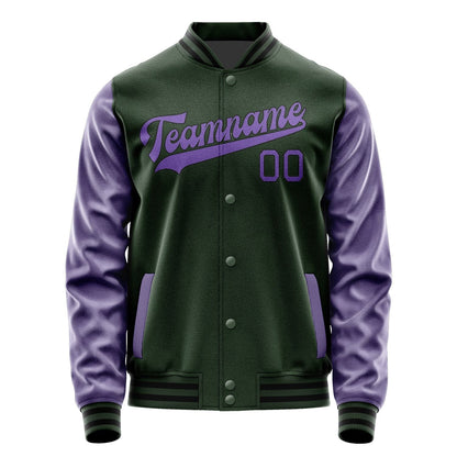 Custom Dark Green Light Purple Jacket JA0606230617B31723