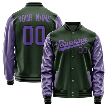 Custom Dark Green Light Purple Jacket JA0606230617B31723