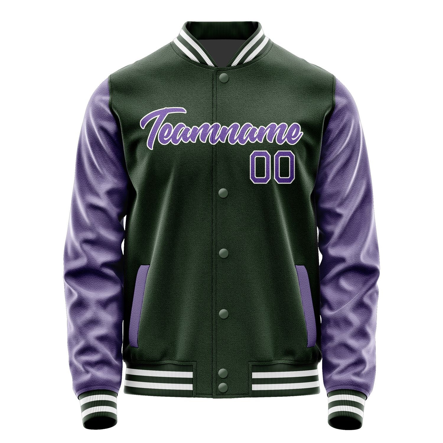 Custom Dark Green Light Purple Jacket JA0606230618B21823
