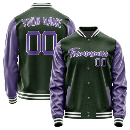 Custom Dark Green Light Purple Jacket JA0606230618B21823