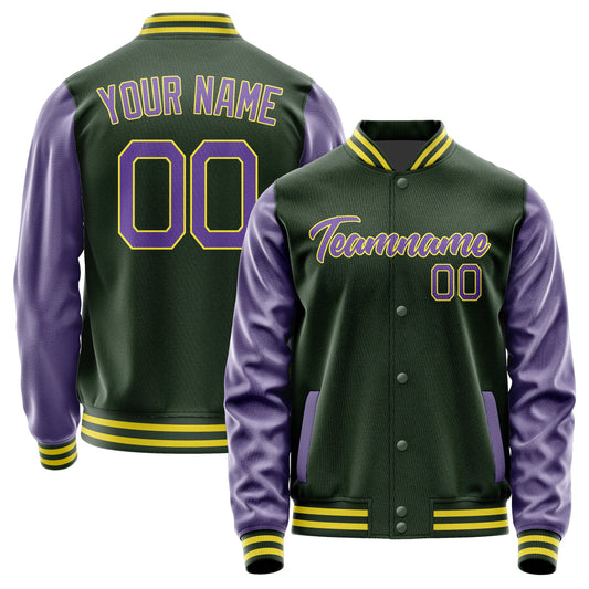 Custom Dark Green Light Purple Jacket JA0606230626B22623