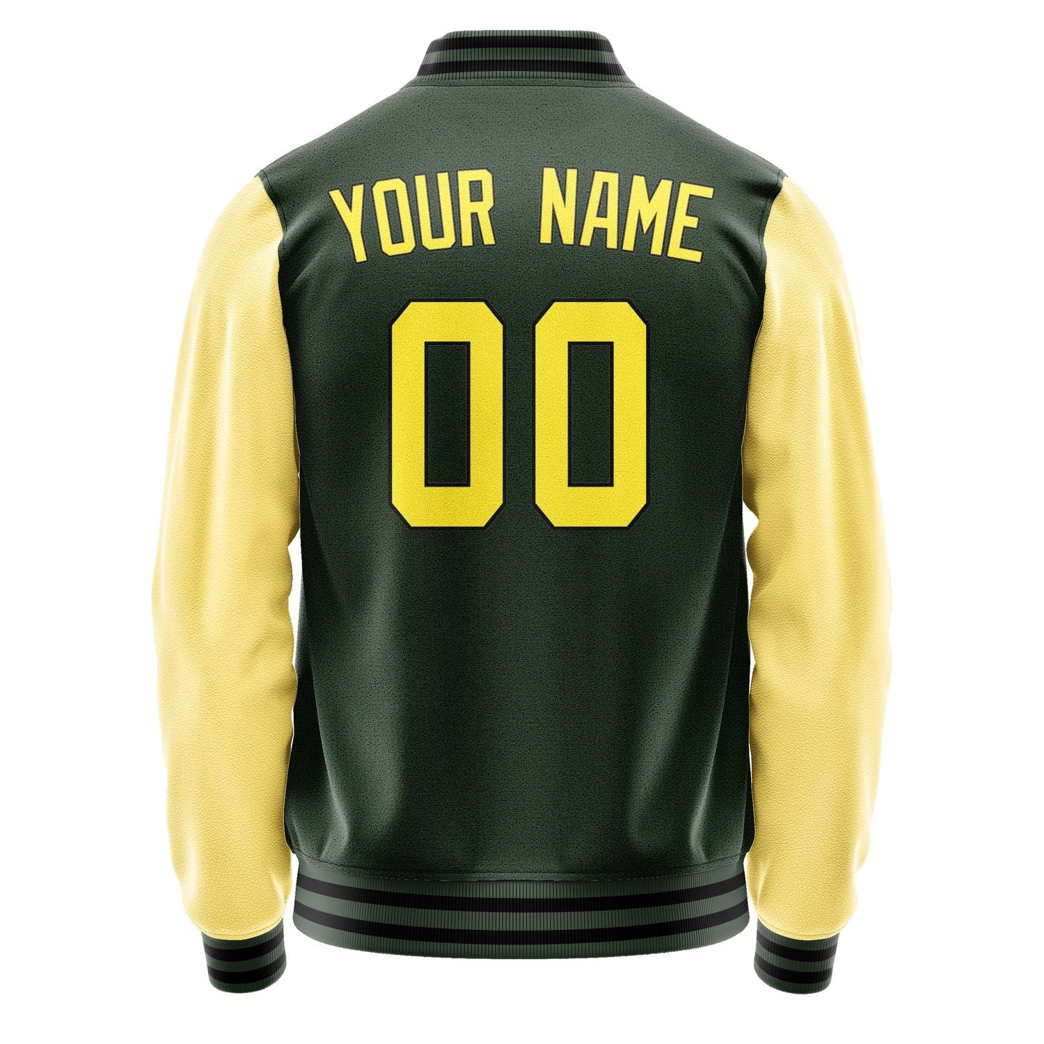 Custom Dark Green Light Yellow Jacket JA0606260617B31726