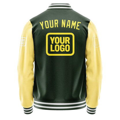 Custom Dark Green Light Yellow Jacket JA060626061818262618