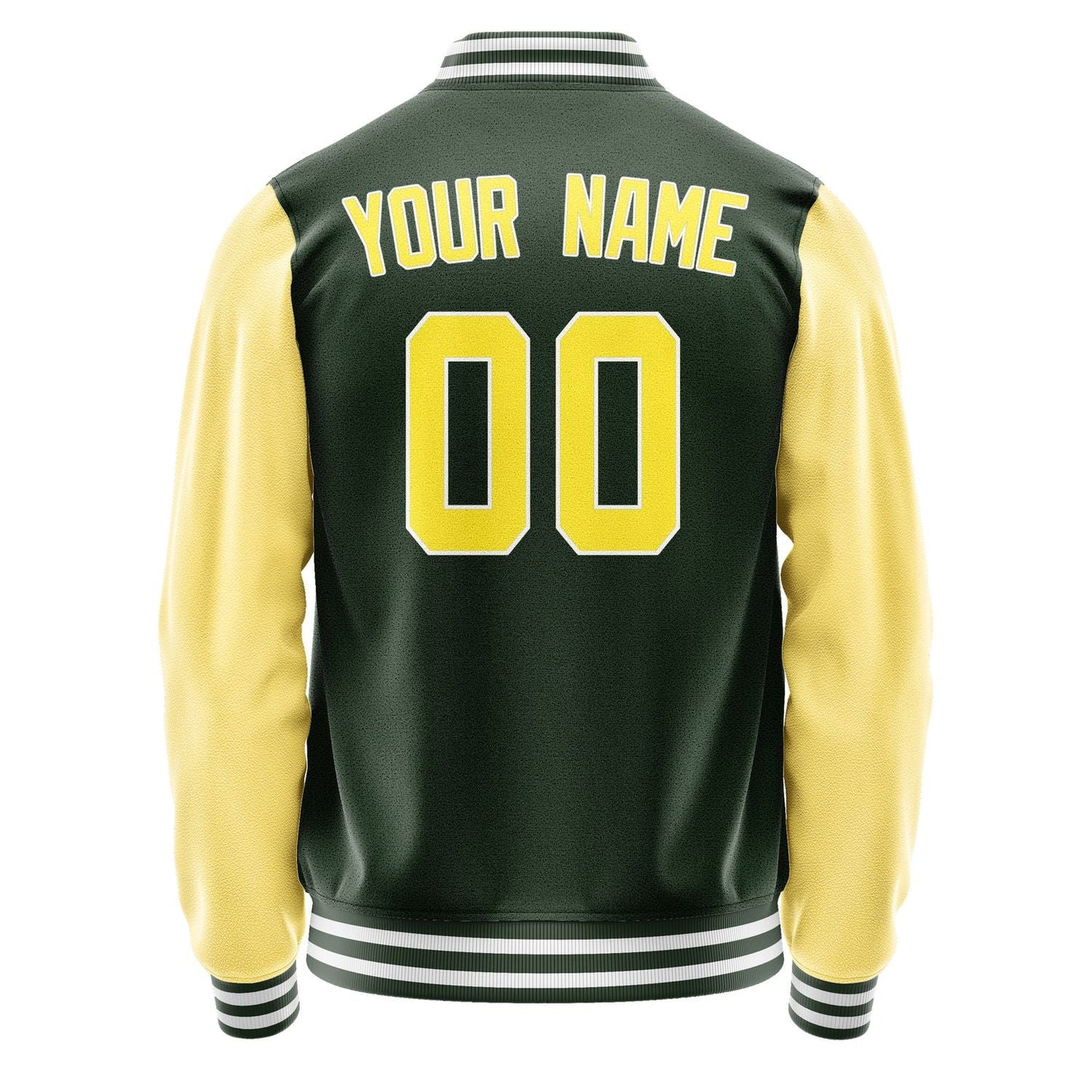 Custom Dark Green Light Yellow Jacket JA0606260618B31826