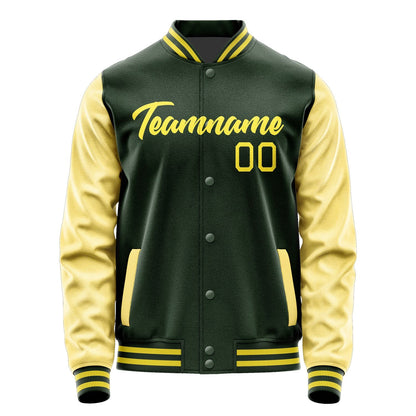 Custom Dark Green Light Yellow Jacket JA0606260626B22626