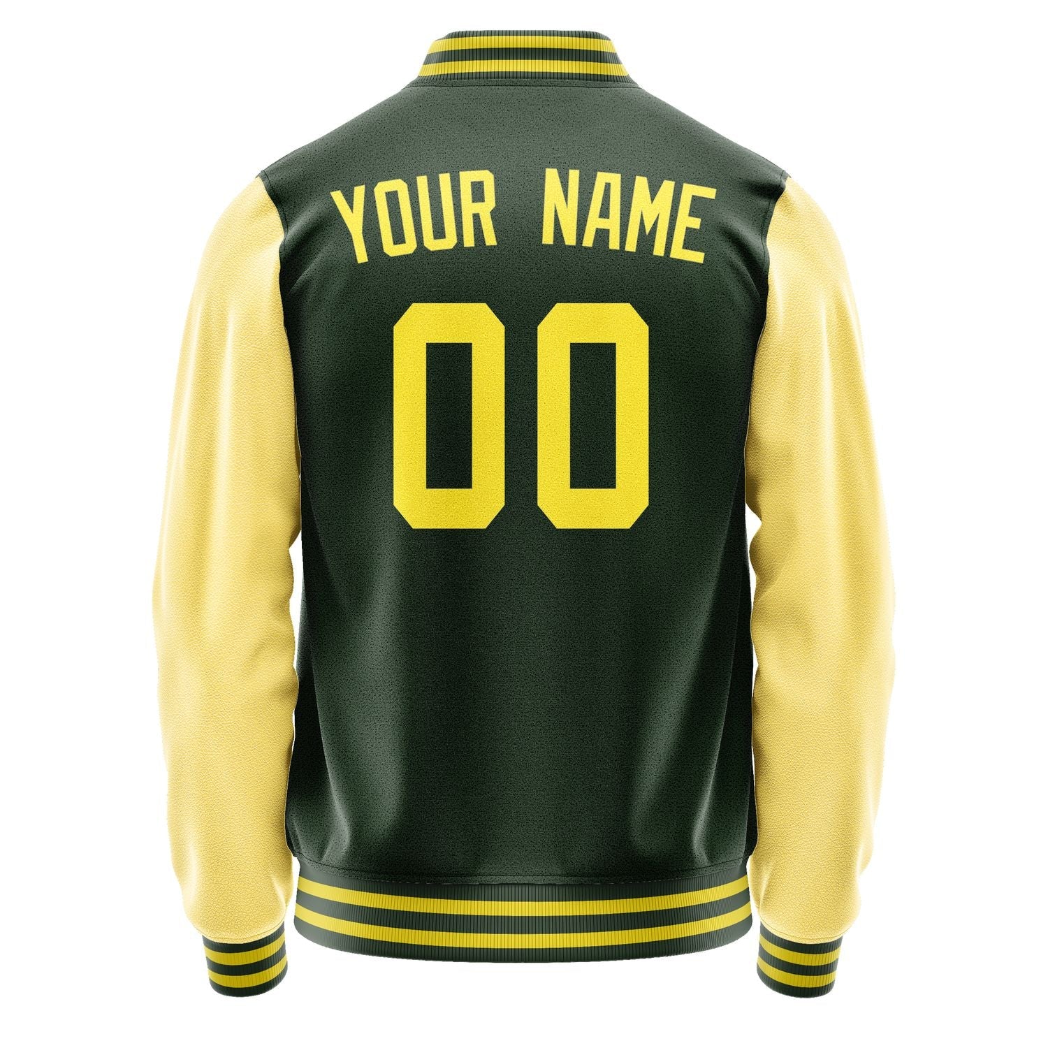 Custom Dark Green Light Yellow Jacket JA0606260626B32626