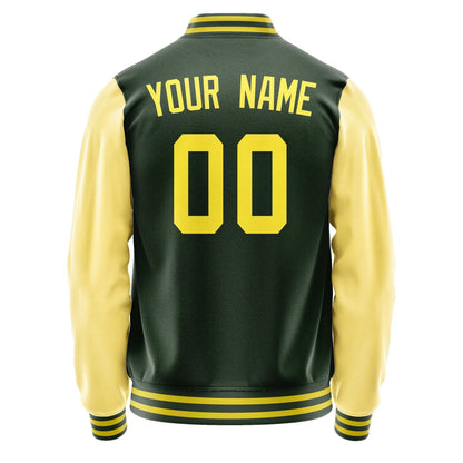 Custom Dark Green Light Yellow Jacket JA0606260626B32626