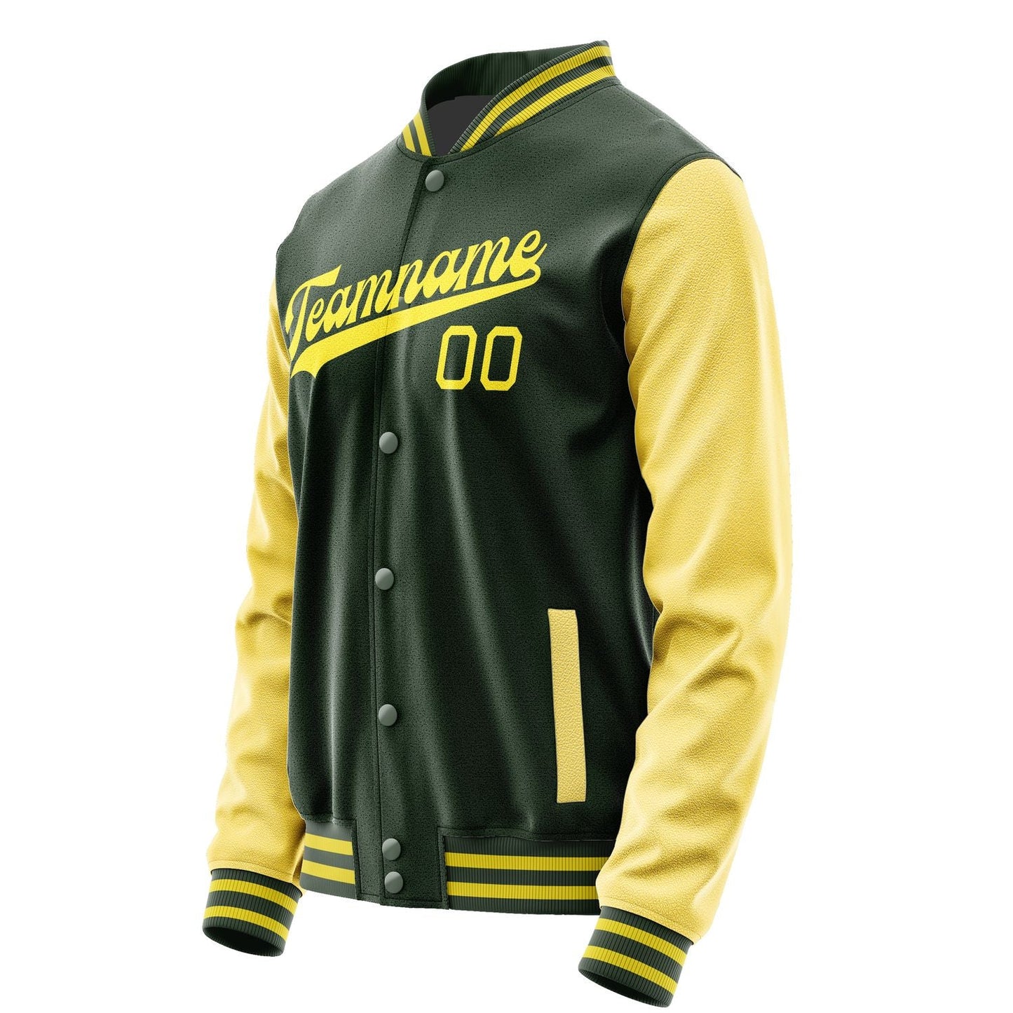 Custom Dark Green Light Yellow Jacket JA0606260626B32626