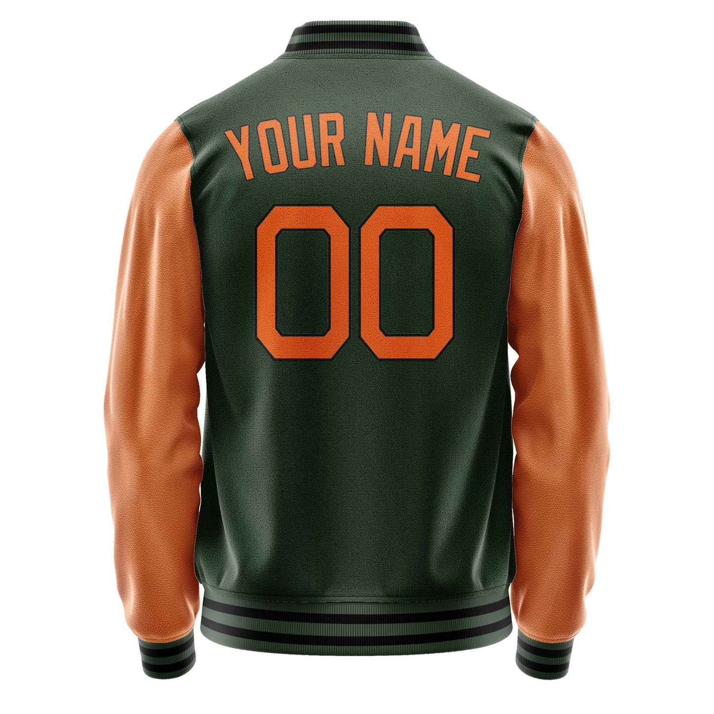 Custom Dark Green Orange Jacket JA0606280617B21728