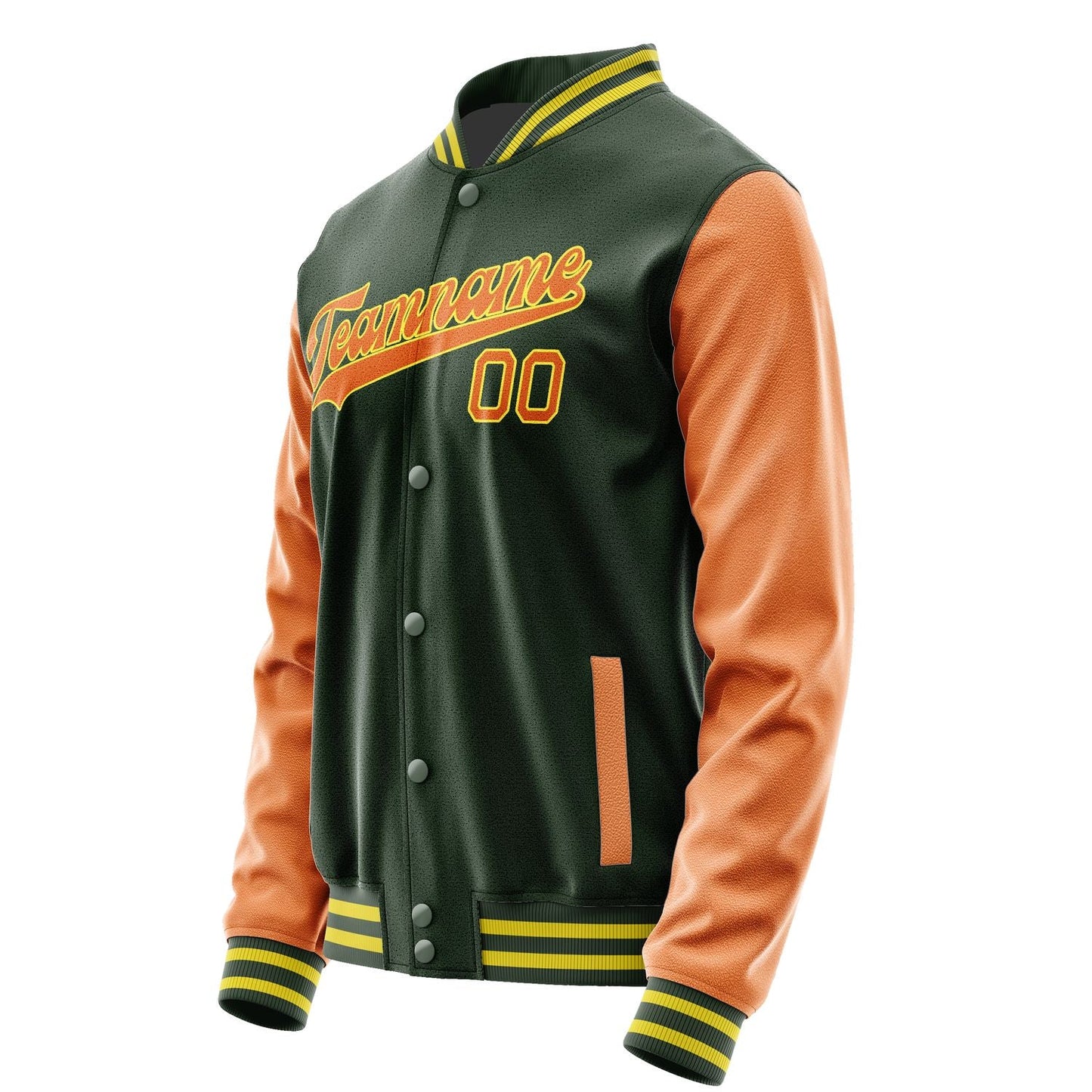 Custom Dark Green Orange Jacket JA0606280626B32628