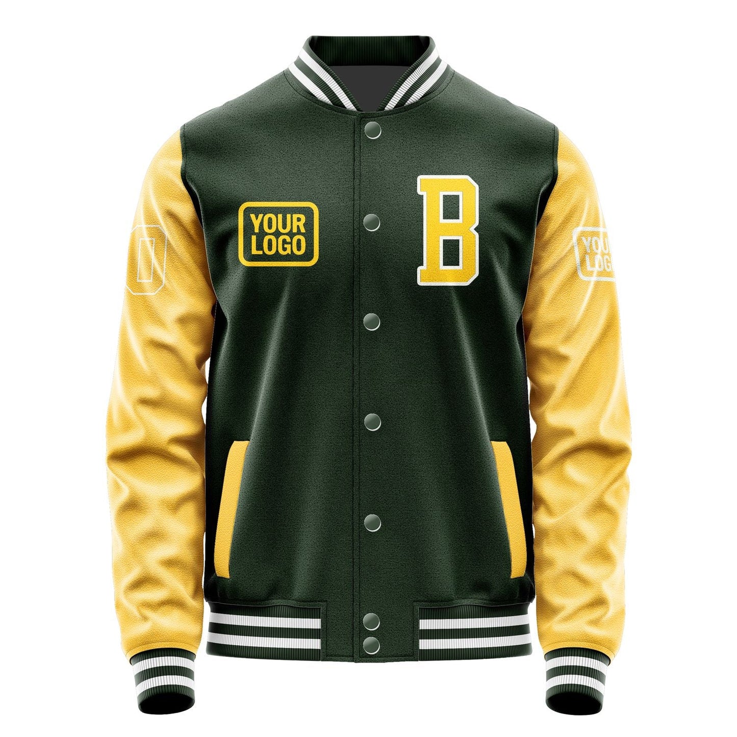 Custom Dark Green Gold Jacket JA060630061818303018