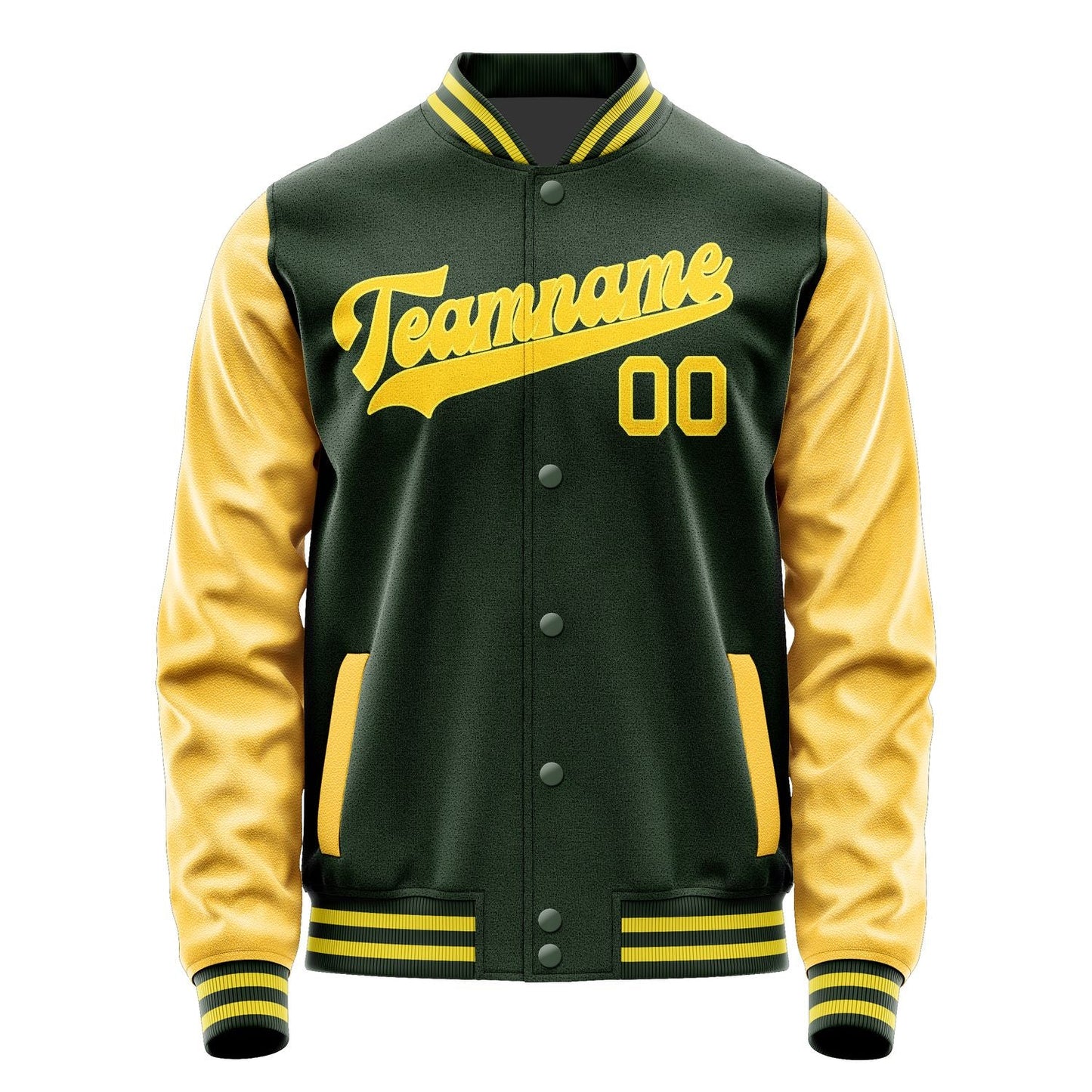 Custom Dark Green Gold Jacket JA0606300626B32630