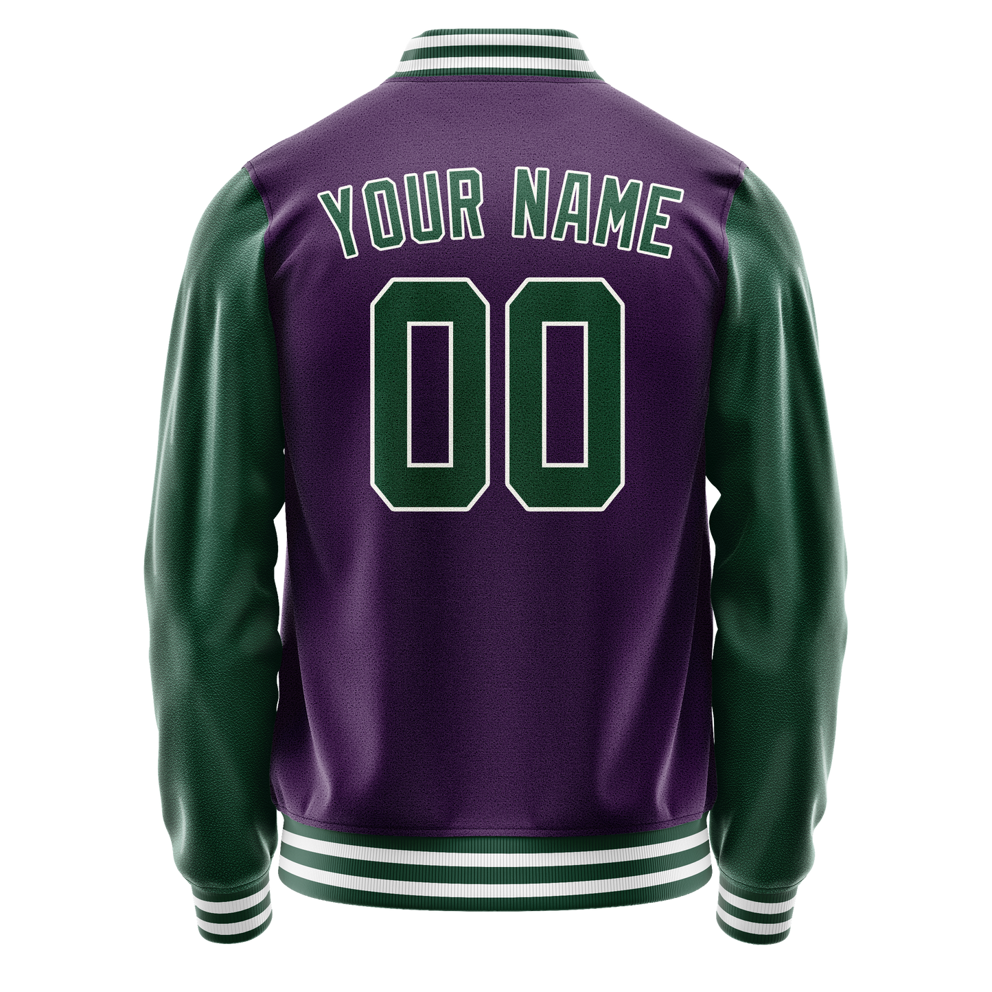 Custom Purple Kelly-Green Solid Color Varsity Letterman Jacket