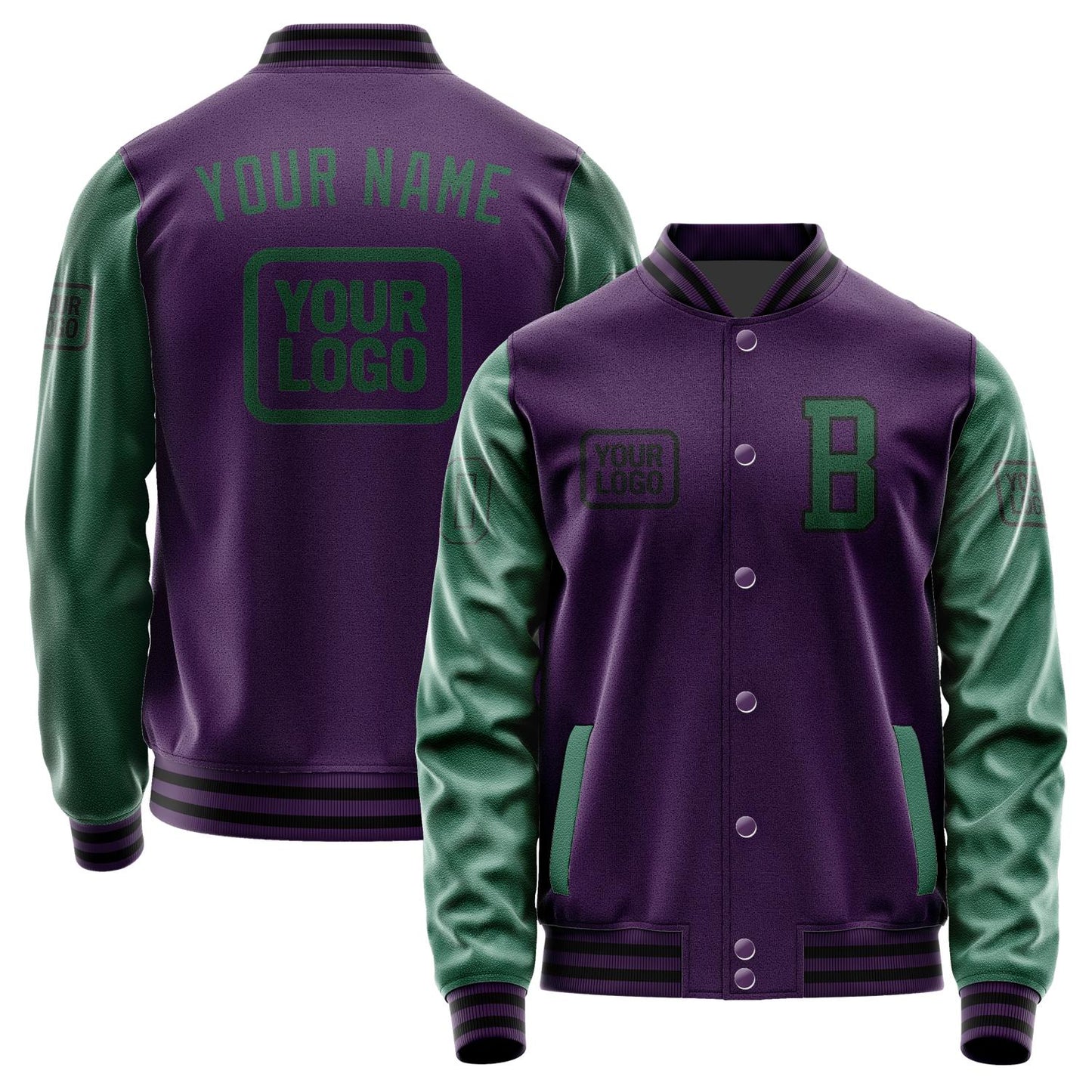 Custom Purple Green Jacket JA070705071717050517