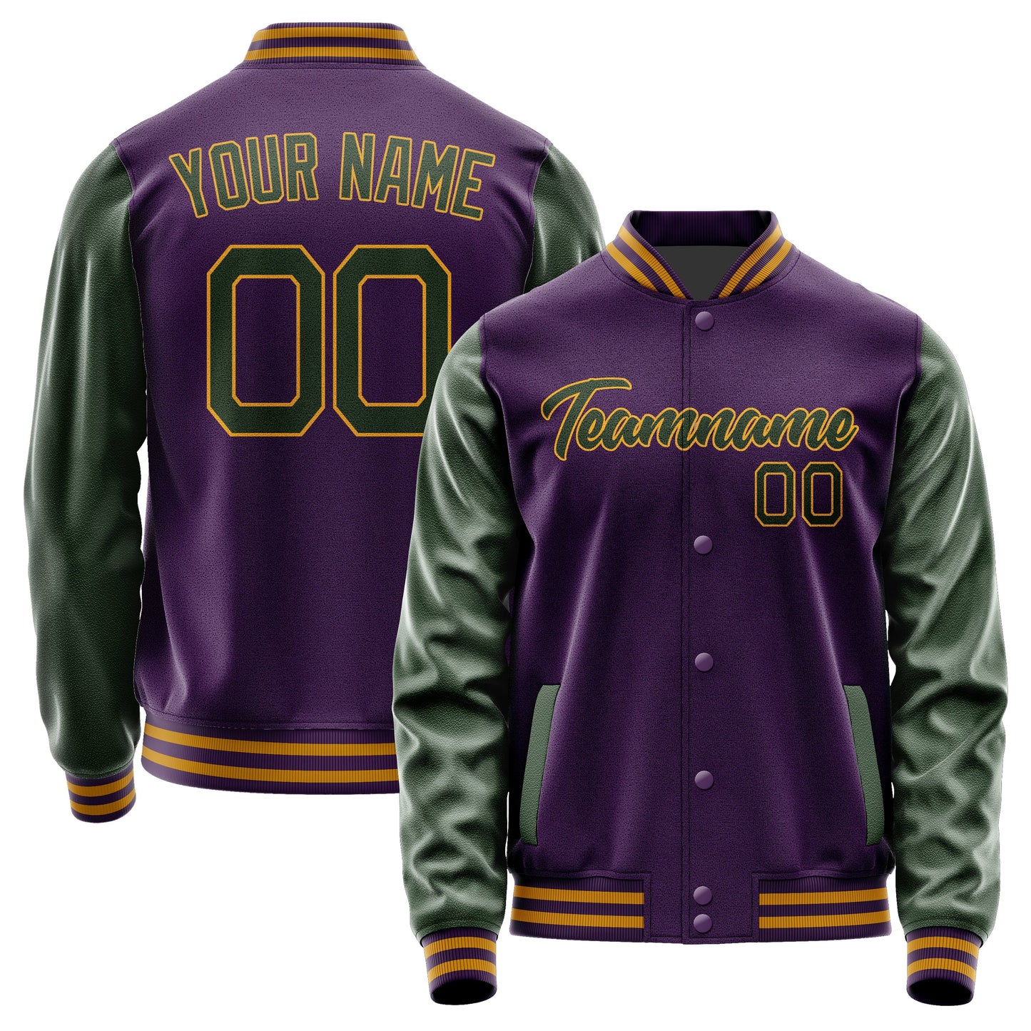 Custom Purple Dark Green Jacket JA0707060719B21906