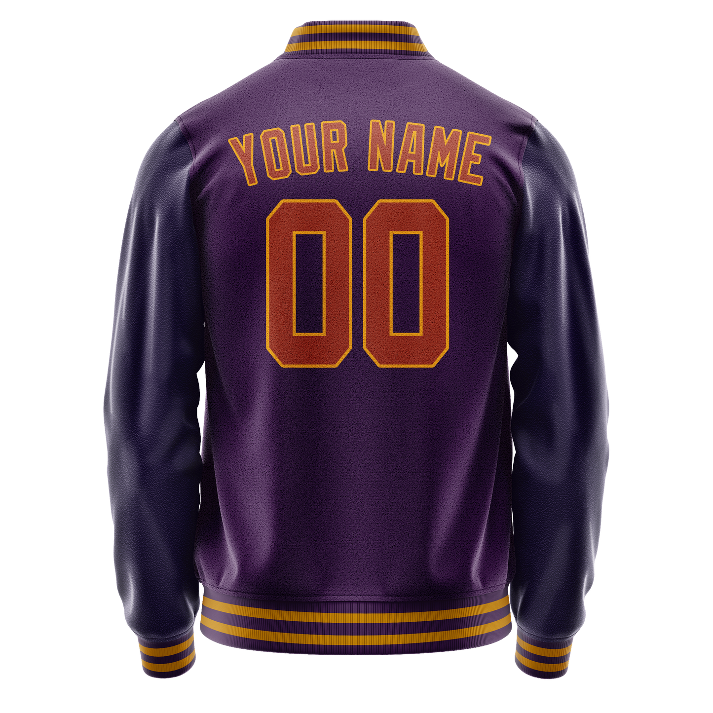Custom Purple Red Solid Color Varsity Letterman Jacket