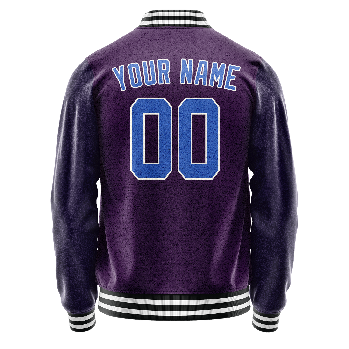 Custom Purple Teal Solid Color Varsity Letterman Jacket