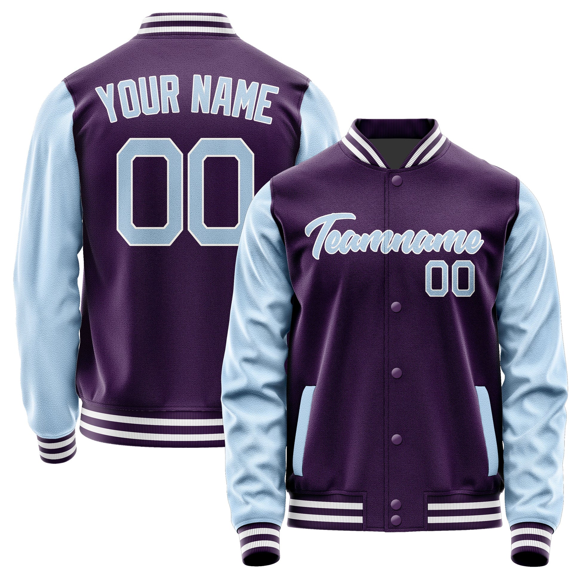 Custom Purple Light Blue Jacket JA0707080718B21808