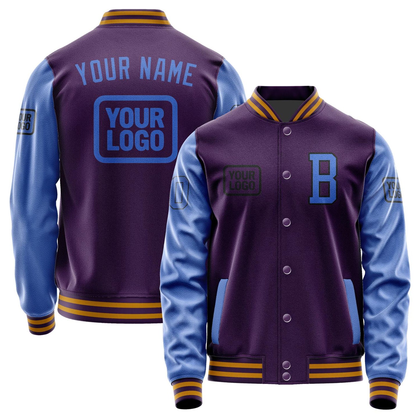 Custom Purple Sky Blue Jacket JA070709071917090917