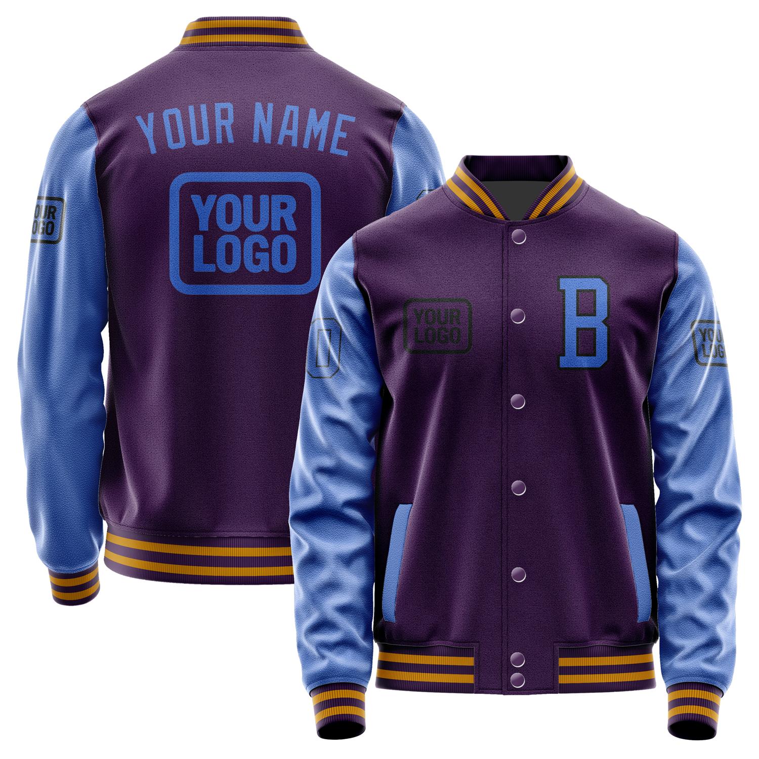Custom Purple Sky Blue Jacket JA070709071917090917