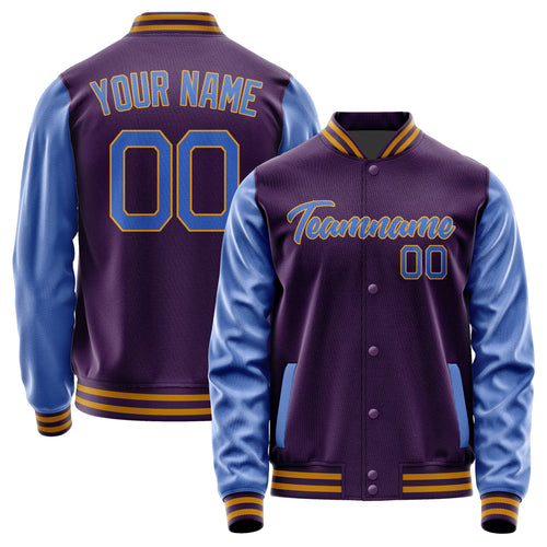 Custom Purple Sky Blue Jacket JA0707090719B21909