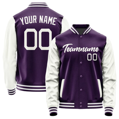 Custom Purple White Jacket JA0707180718B21818