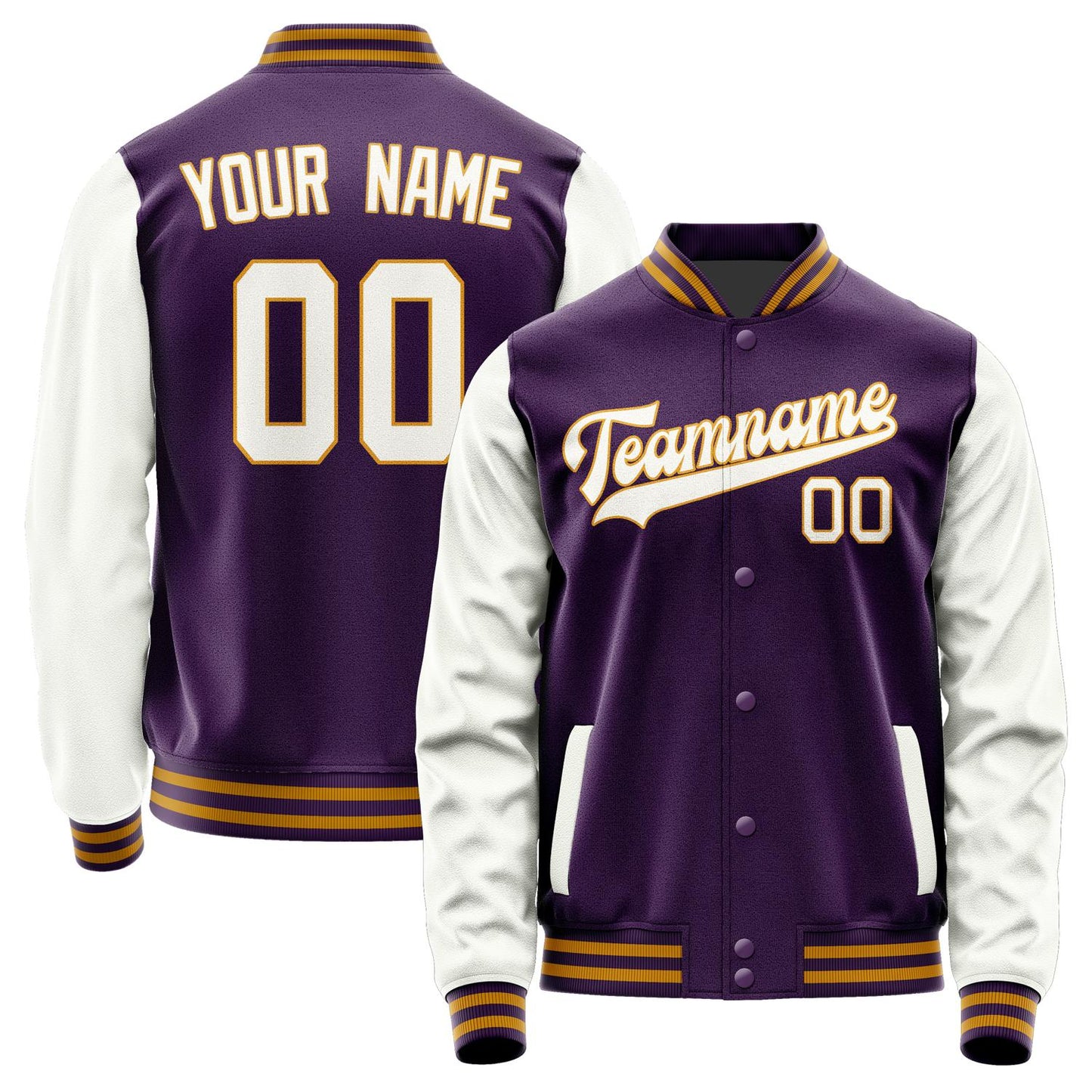 Custom Purple White Jacket JA0707180719B31918