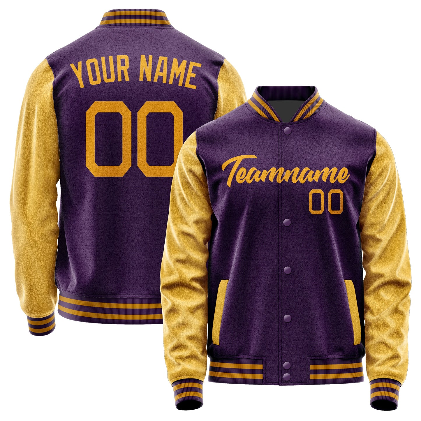 Custom Purple Yellow Jacket JA0707190719B21919