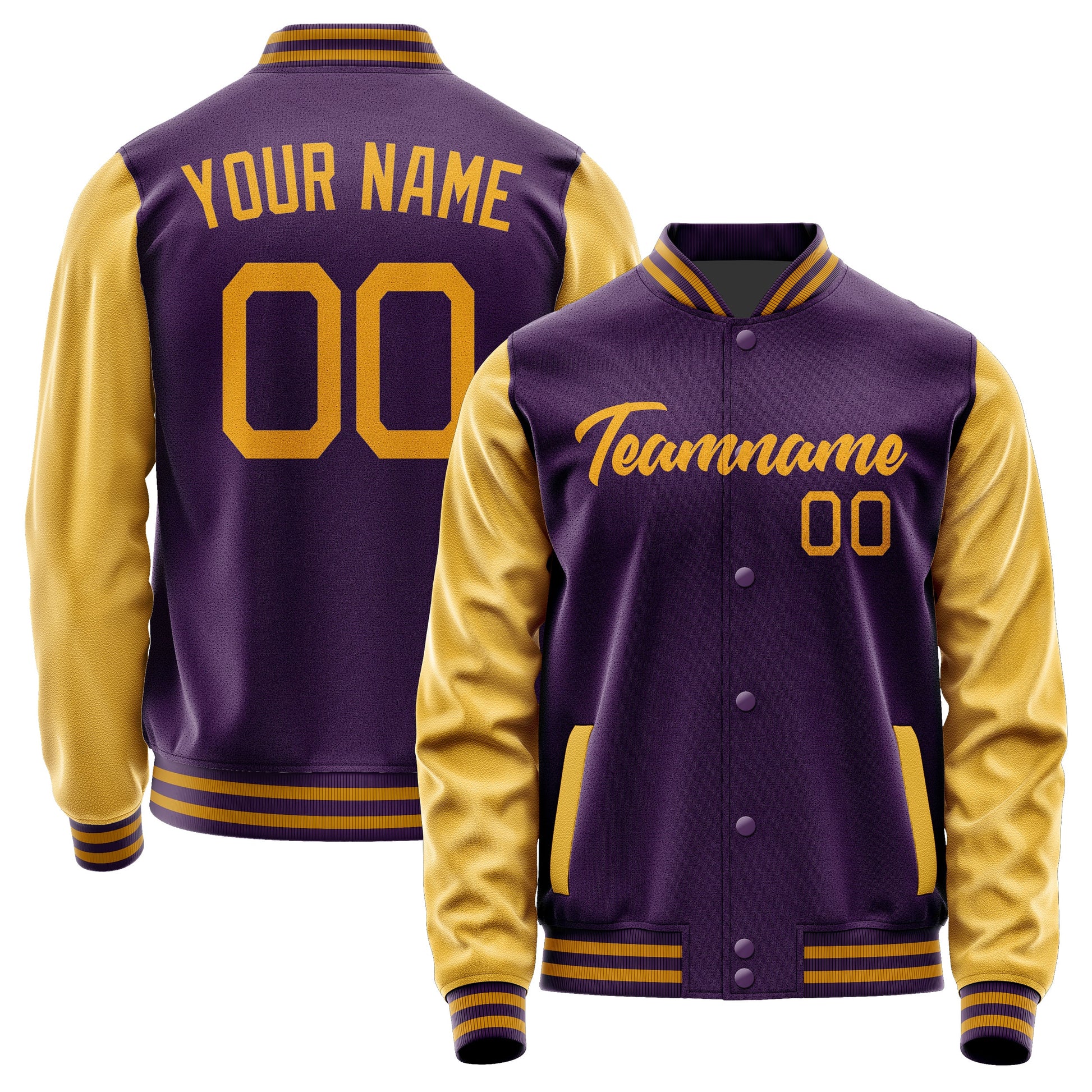 Custom Purple Yellow Jacket JA0707190719B21919