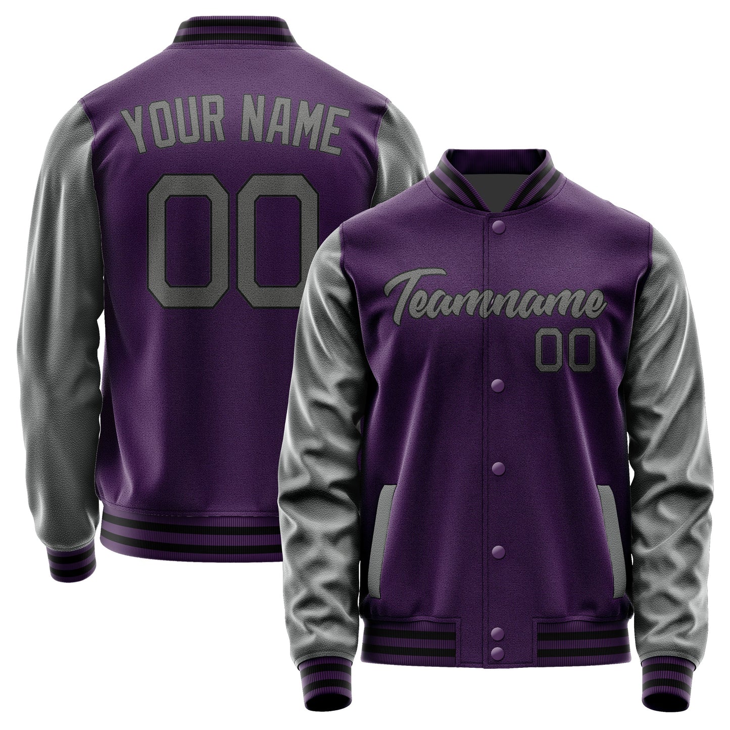 Custom Purple Dark Grey Jacket JA0707200717B21720