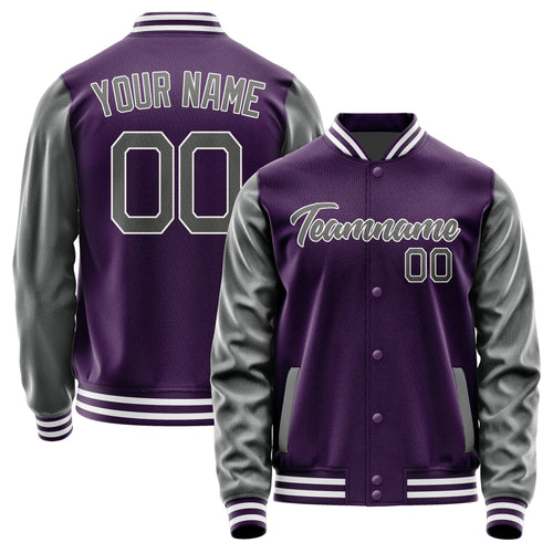 Custom Purple Dark Grey Jacket JA0707200718B21820