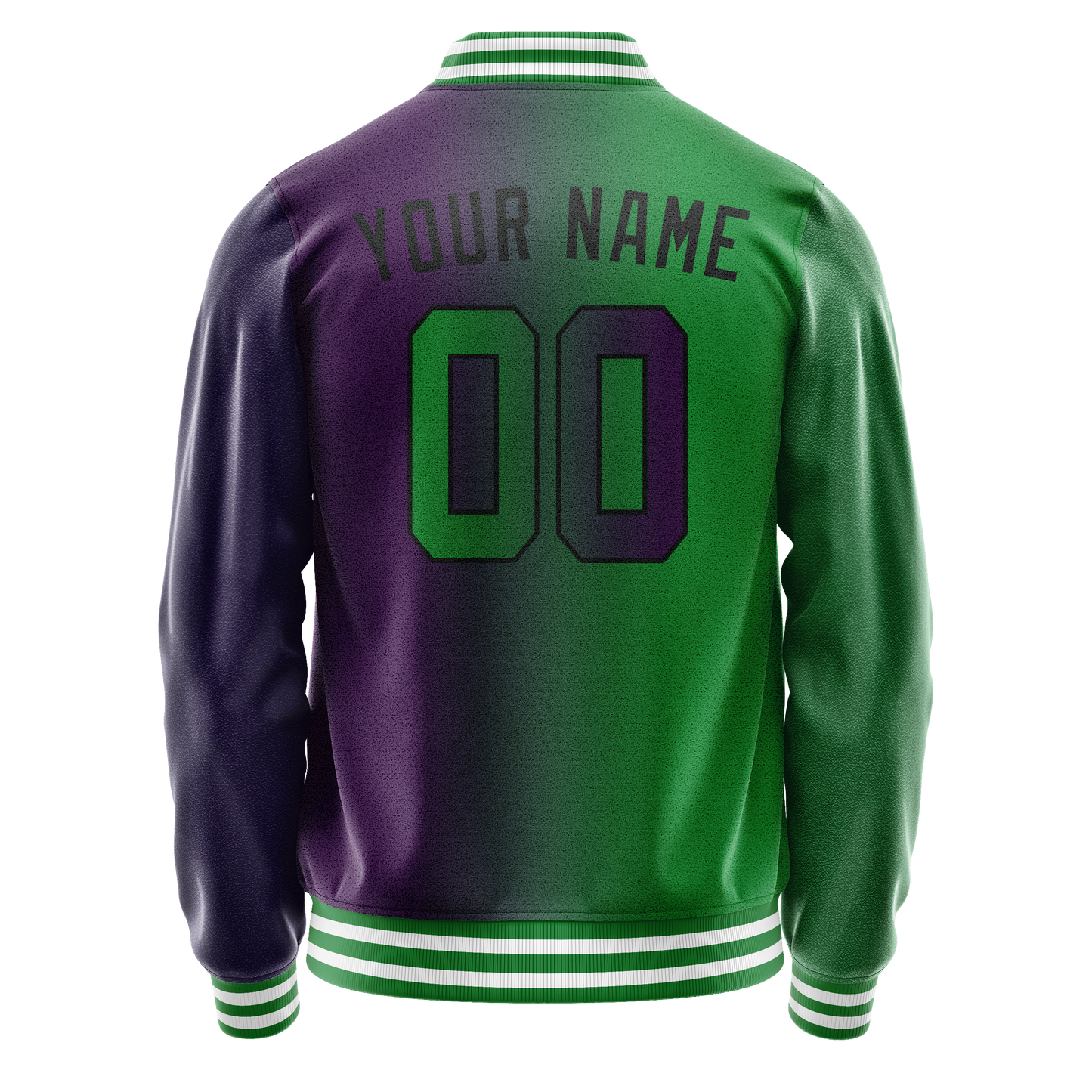 Custom Purple Kelly-Green Gradient Varsity Letterman Jacket