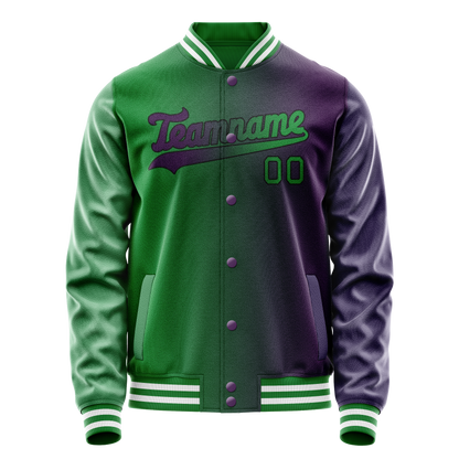 Custom Purple Kelly-Green Gradient Varsity Letterman Jacket