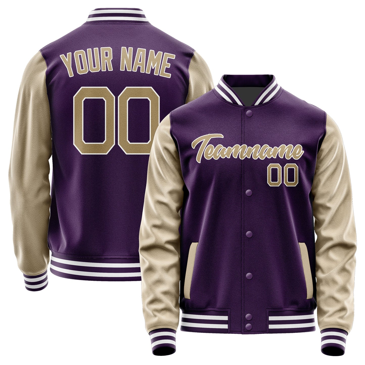 Custom Purple Light Khaki Jacket JA0707250718B21825