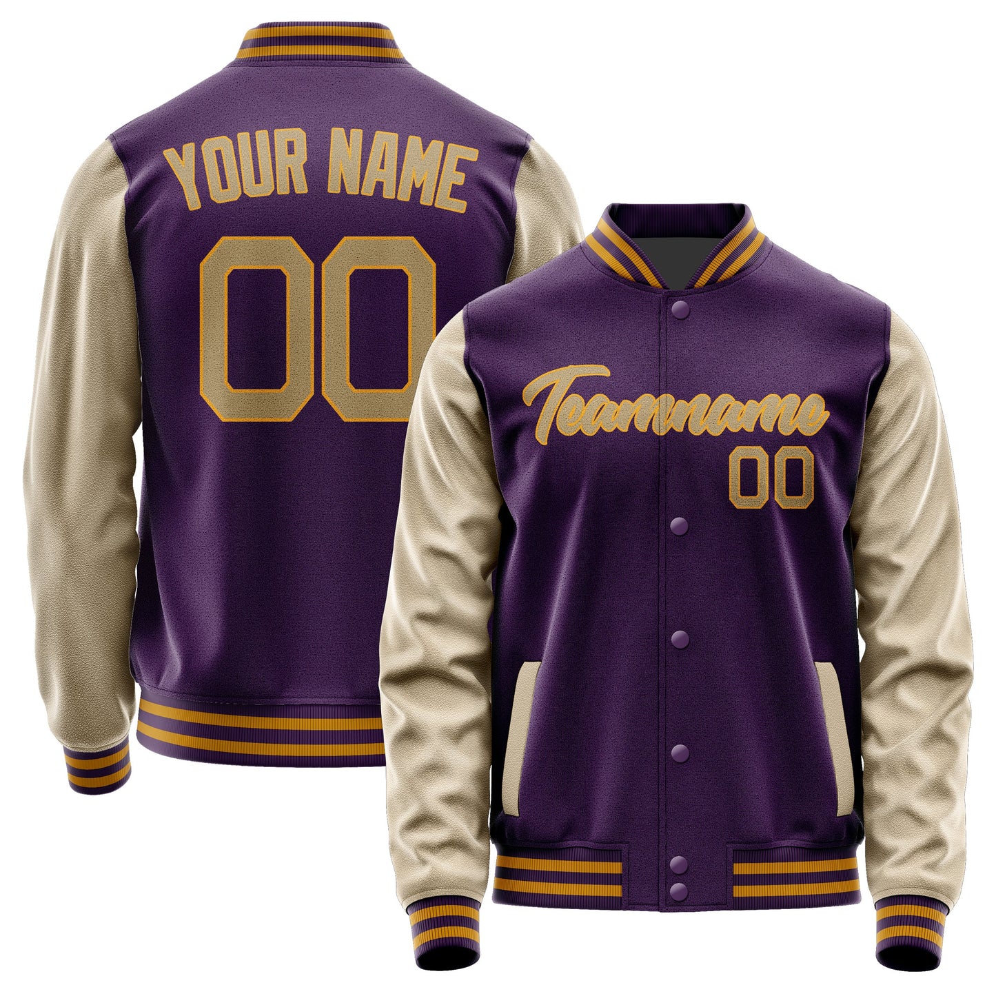 Custom Purple Light Khaki Jacket JA0707250719B21925