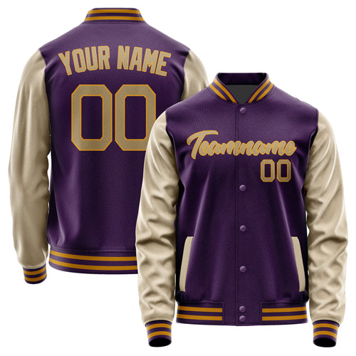 Custom Purple Light Khaki Jacket JA0707250719B21925