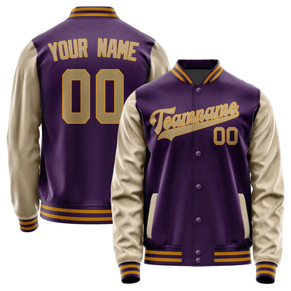 Custom Purple Light Khaki Jacket JA0707250719B31925