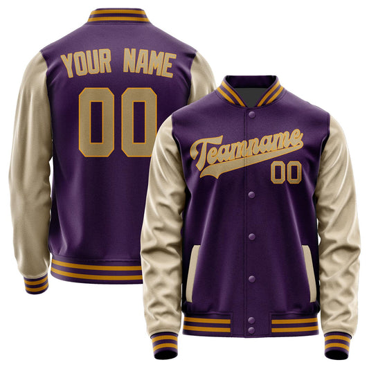 Custom Purple Light Khaki Jacket JA0707250719B31925