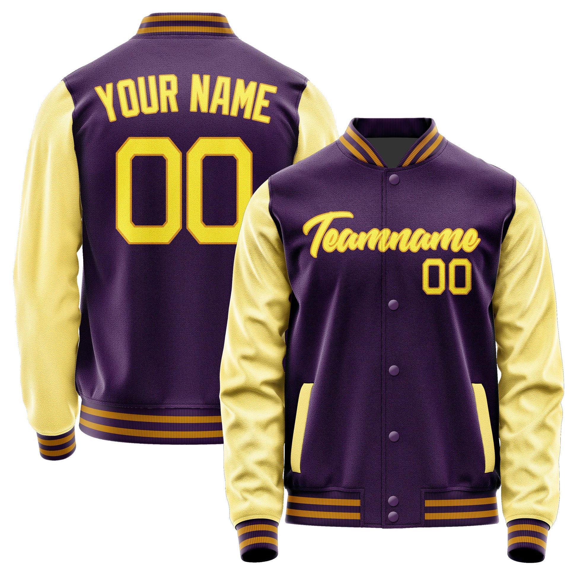 Custom Purple Light Yellow Jacket JA0707260719B21926