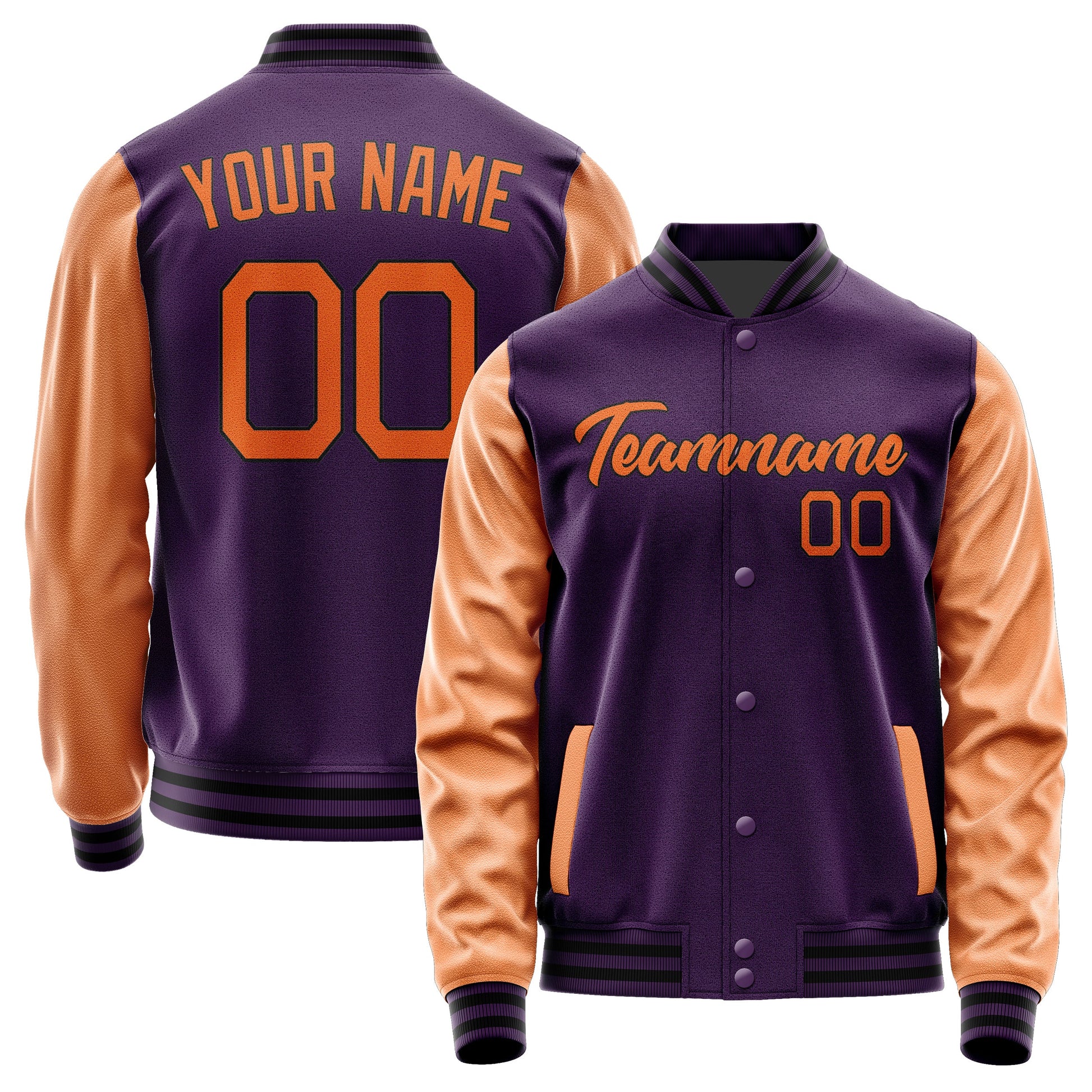 Custom Purple Orange Jacket JA0707280717B21728